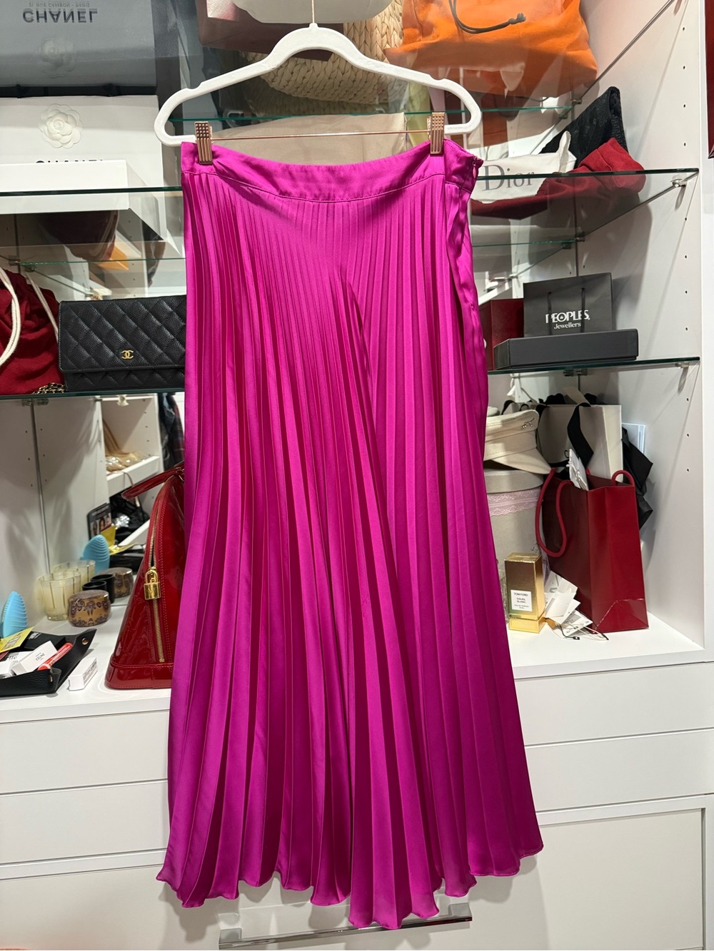 Zara Fuchsia Pleated Maxi Skirt